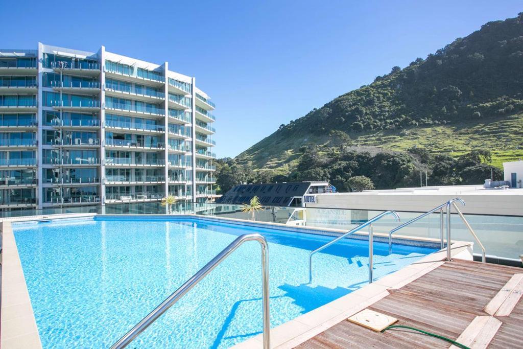 마운트마운가누이 Superb Elevated Views Of Harbour With Heated Pool, Gym & Parking 아파트 외부 사진
